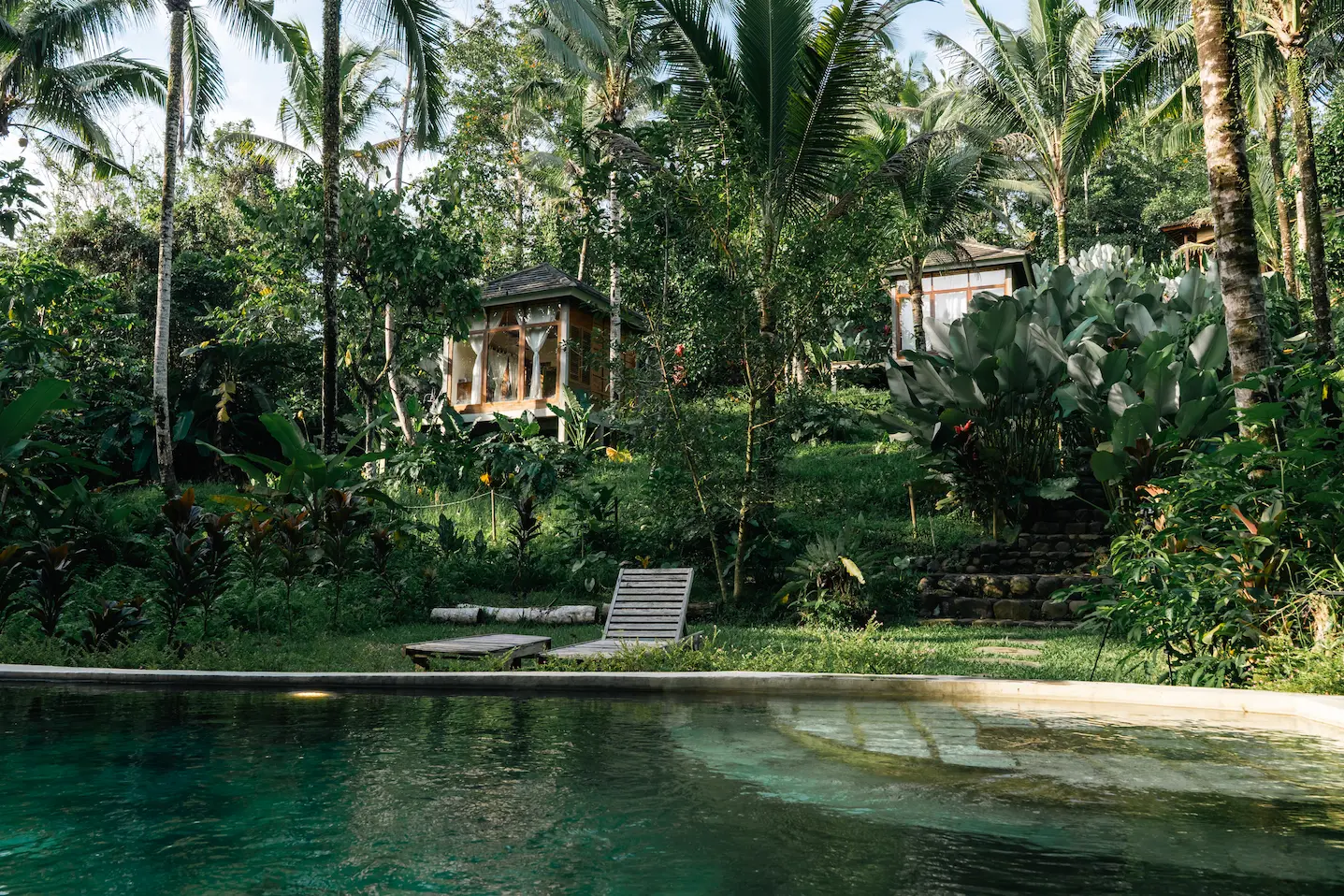 Natural materials used in the retreat interior